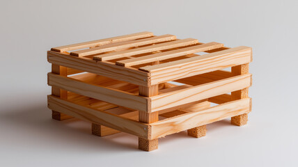 Wooden Crate with Stacked Slats
