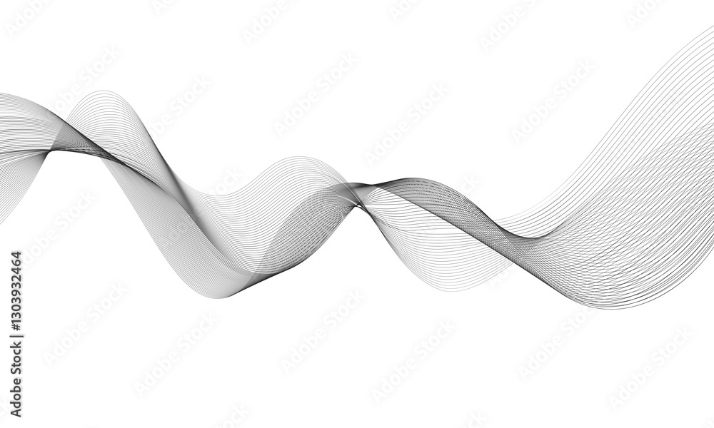 Poster abstract black and grey waves lines pattern business futuristic horizontal banner on white backgroun