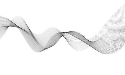 Abstract black and grey Waves lines pattern business futuristic horizontal banner on white background