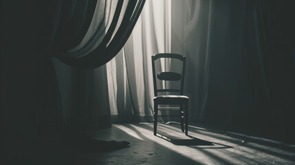 Solitary person sitting on park bench with head bowed, surrounded by barren trees and overcast sky, symbolizing isolation and emotional struggle. Concept of loneliness and mental health.