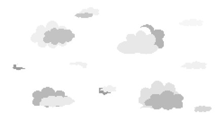 8bit retro game style cloud illustration