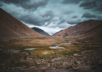 mountain landscape with clouds