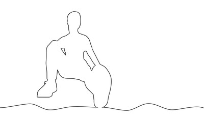Beautiful woman resting after exercise. Sport girl illustration. Young woman silhouette