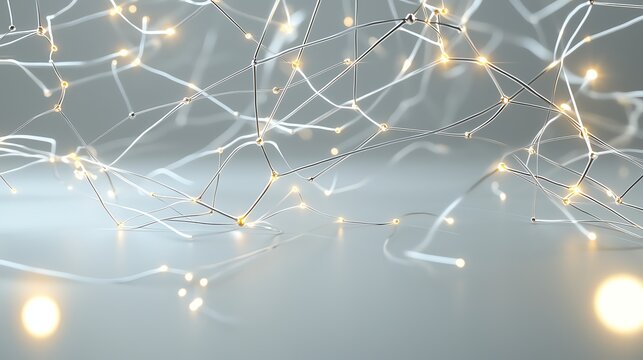 Abstract network of glowing lines representing digital connections and technological innovation.