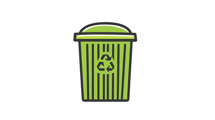 Green Recycle Bin Icon – Eco Waste Management Symbol on transparent background Generative Ai