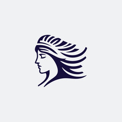 Beautiful athena lady logo