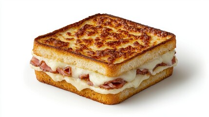 Crispy Grilled Cheese Sandwich with Melted Cheese and Ham