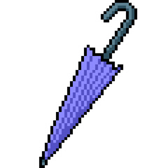 pixel art of blue umbrella close