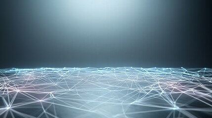 Futuristic digital network background with glowing connections on a dark surface, symbolizing modern technology.