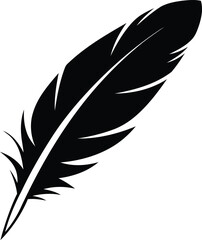 Obraz premium Stylized Feather silhouette vector illustration, Stylized Feather isolated line art vector