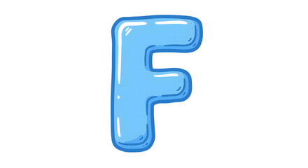 Cartoon Blue Letter F Illustration
