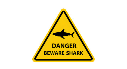 Obraz premium Danger Beware Shark Warning Sign Illustration