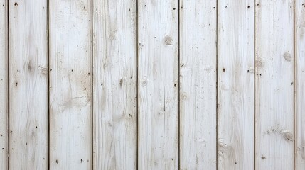 Obraz premium A weathered wooden wall with a light, faded finish, showcasing vertical planks with natural textures and imperfections.
