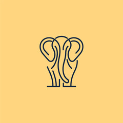 Line Art Elephant Logo – A minimalist elephant logo in line art, symbolizing wisdom and strength.
