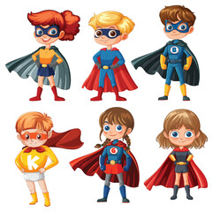 Superhero Kids in Colorful Costumes