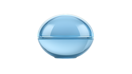 Blue sphere on plaid, a striking visual contrast of geometric design and texture