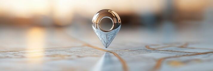 Exploring the metallic map icon urban setting visual art contemporary aerial view modern navigation concept