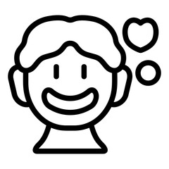 Happy Boy Line Icon