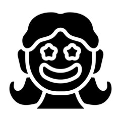 Happy Girl Solid Icon