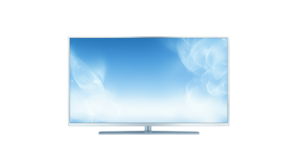 Highdefinition television display showcasing a tranquil blue sky, captivating visual experience in ultra hd