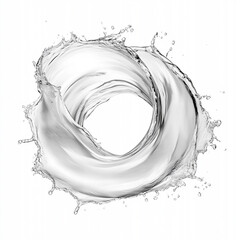 water splash isolated on white, generative AI illustration