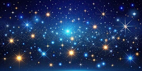 Fototapeta premium Bright Stars Illuminating a Dark Night Sky in Vector Art Style, Perfect for Space, Astronomy, and Nature Themes