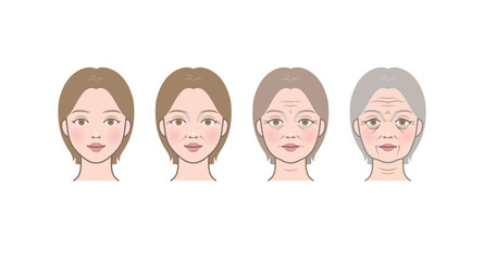 Cosmetic skin trouble_woman skin aging process_wrinkles