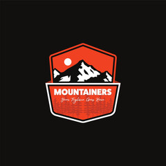 Mountain logo design inspiration, Mountain illustration, outdoor adventure . Vector graphic print for t shirt and other uses