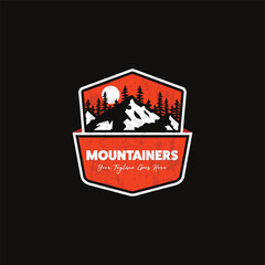 Mountain logo design inspiration, Mountain illustration, outdoor adventure . Vector graphic print for t shirt and other uses
