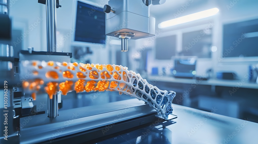 Poster advanced robotic arm undergoing testing in a high-tech laboratory for precision and functionality ev