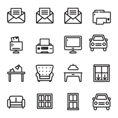 business icons set, Modern Office and Home Essentials Icon Set