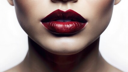 Fototapeta premium Elegant Lip Silhouette on White Background - Long Exposure Photography, Minimalist Art, Modern Design, Beauty Concept, Creative Expression, Minimalism, Fashion Illustration, Artistic Representation