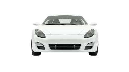 Sleek white car on a striking green and blue background, modern automotive design