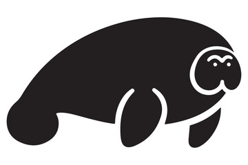 Cute Manatee Vector Illustration for Kids Projects and Marine Designs