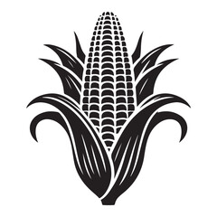 Corn Silhouette Vector Illustration for Agricultural and Food Designs