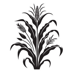 Abstract Corn Stalk Illustration Agriculture and Harvest Symbolic Design