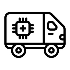 Autonomous Truck Line Icon