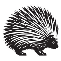Complex Porcupine Silhouette Vector Art for Various Creative Designs