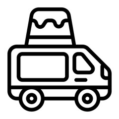 Dessert Truck Line Icon