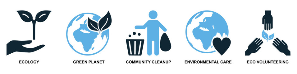 set of sustainable and ecology icon vectors featuring nature, recycling, renewable energy, and eco-friendly concepts. Ideal for environmental projects, green business