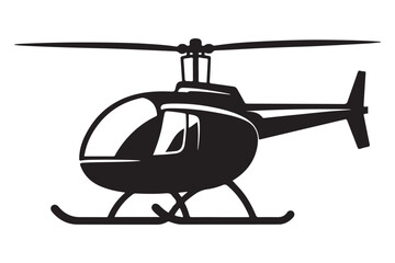 Helicopter Silhouette Vector Art for Modern Graphic Projects Usage