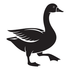 Walking Goose Vector Image Detailed Bird Illustration Silhouette Graphic