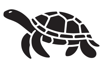 Obraz premium Swimming Sea Turtle Vector Silhouette Artwork for Creative Marine Design