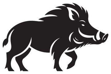 Walking Wild Boar Silhouette Vector Illustration Graphic Design
