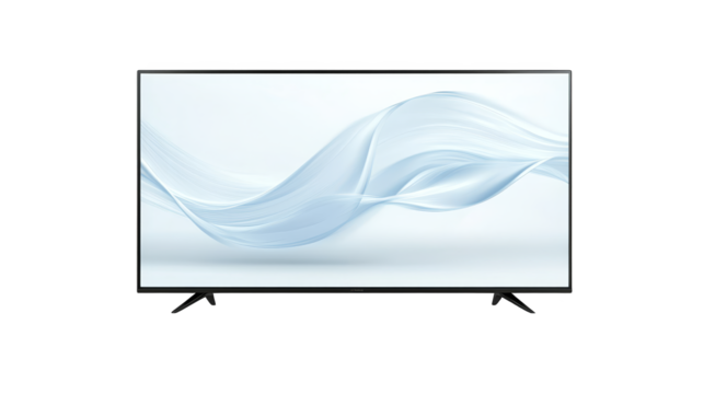 Abstract blue wave pattern on television screen, ideal background for tech presentations and digital media