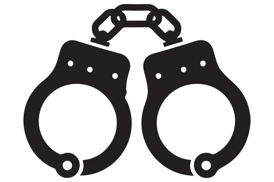 black handcuffs icon, law enforcement, arrest clip art preview