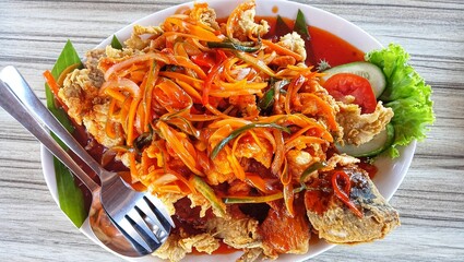 Gurame asam manis with vegetable 