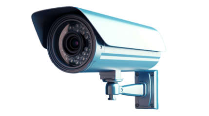 CCTV Security Camera on PNG Transparent Background, Recording and Monitoring the Criminals Scene
