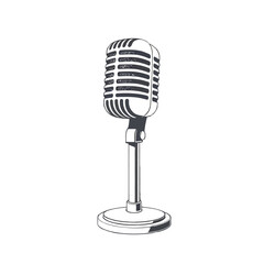Fototapeta premium Vintage Microphone vector illustration on an isolated white background