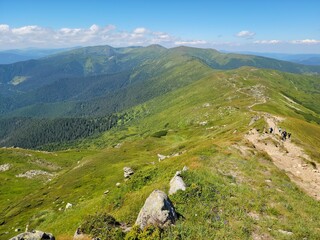 Carpathians, view from Pip Ivan mountain to the Chornohirsky ridge